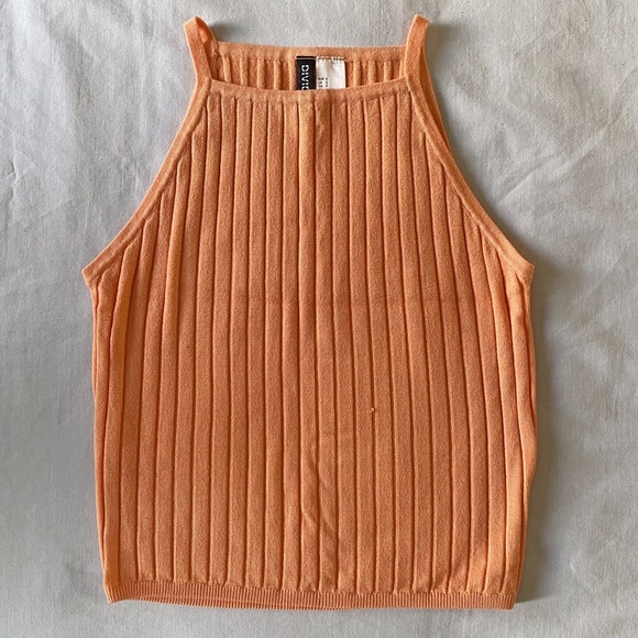 H&M peach/orange knit tank top - Picture 1 of 4